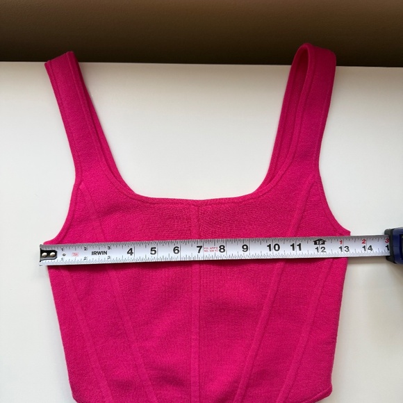 Wilfred Aritzia Natalie Knit Square-Neck Bustier Crop Tank Top Pink Size Medium - Picture 6 of 8